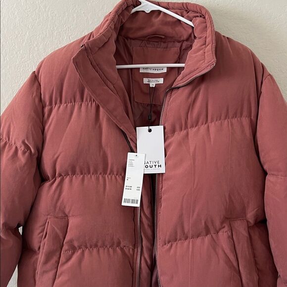 NWT Native Youth Avery Puffer Jacket Dusty Rose in Size M - Picture 3 of 15